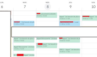 Appels réservés sur calendrier