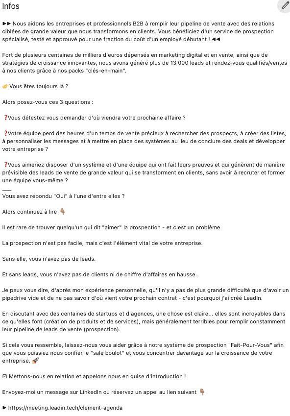 Profil Linkedin optimisé
