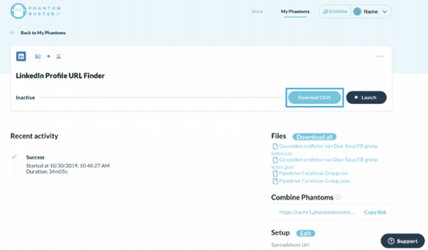 Donwload CSV