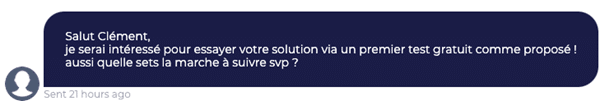 Message d'intérêt client