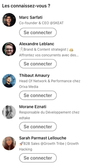 Do you know them section on LinkedIn